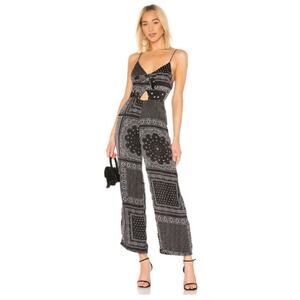 Superdown Wendy paisley jumpsuit women's size XS